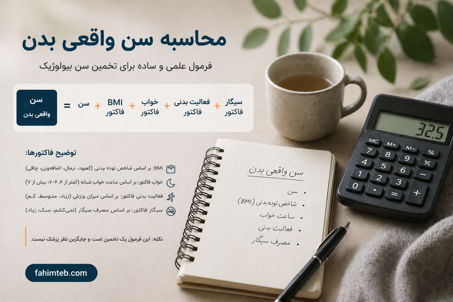 محاسبه آنلاین سن واقعی | فهیم طــب