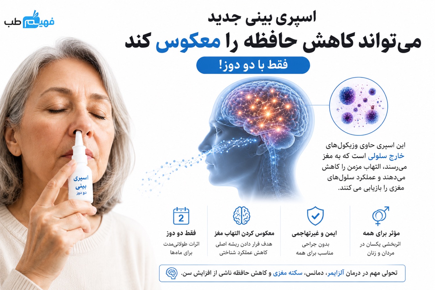 یک اسپری بینی جدید شاید بتواند کاهش حافظه را معکوس کند