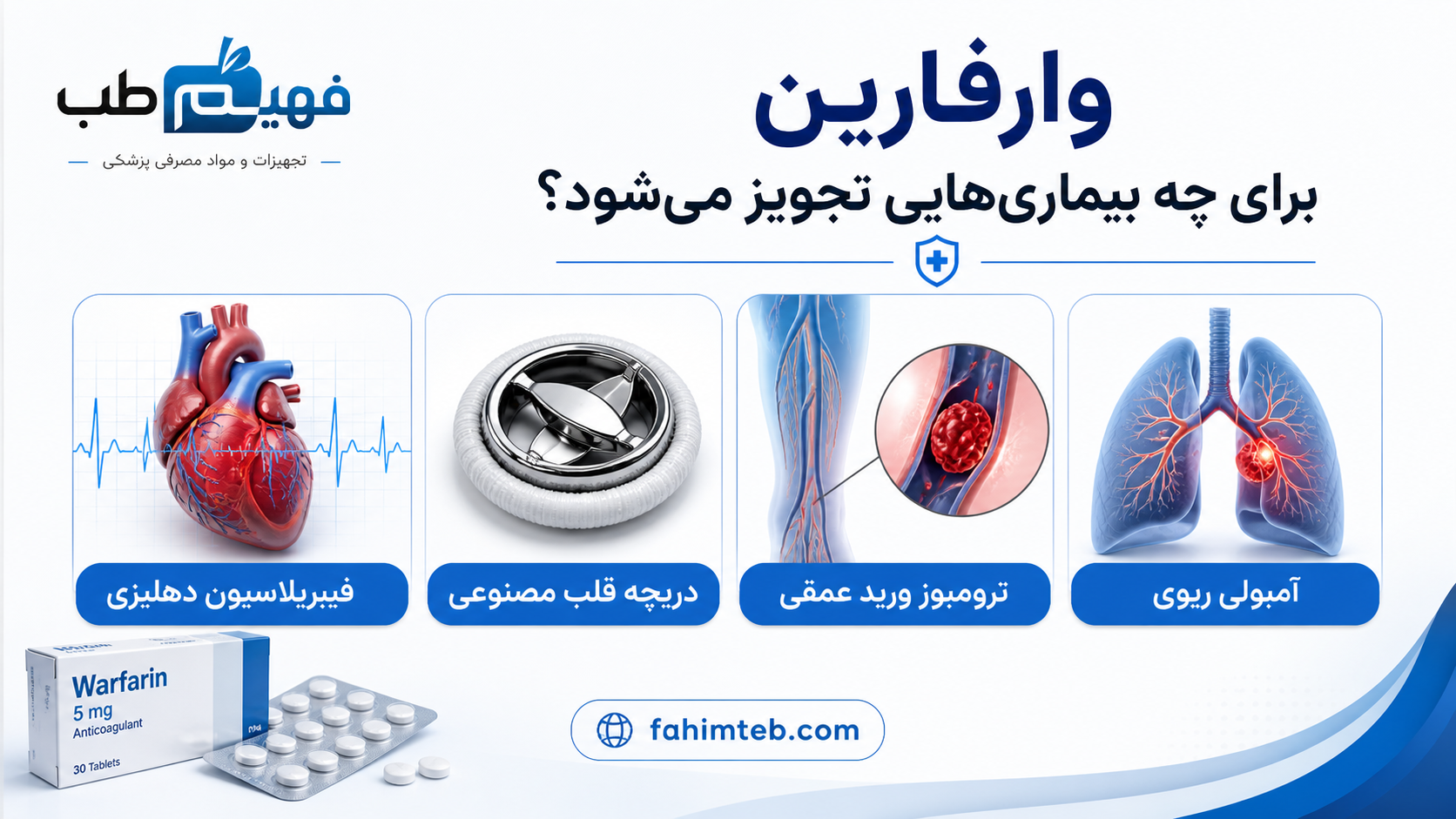 قرص وارفارین برای چه بیماری‌هایی تجویز می‌شود؟ | فهیم طب