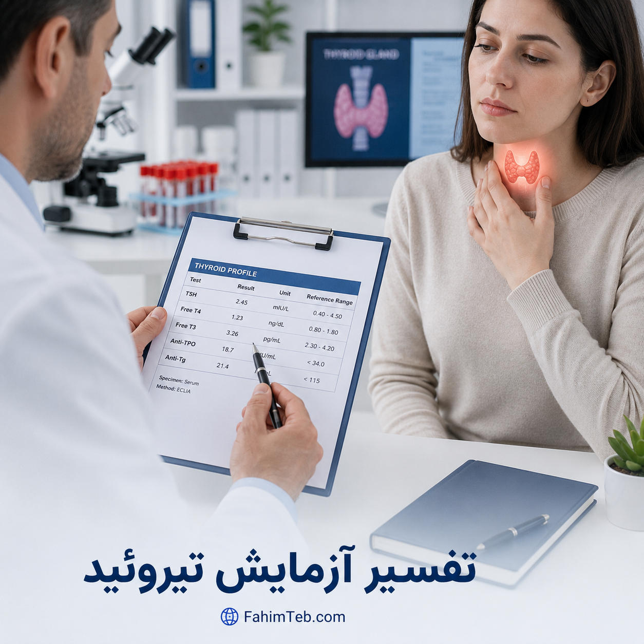 ابزاز تفسیر آزمایش تیروئید 